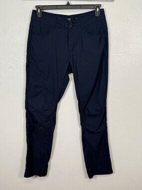 PrAna Womens Straight Fit Navy Pants Size 8 Nylon Pockets Outdoors Granola
